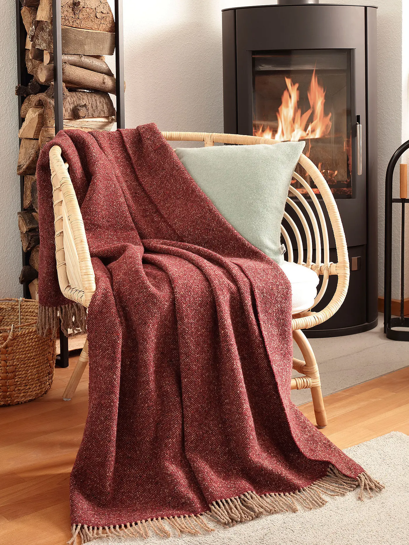 BIEDERLACK | Wohndecke - Plaid SOULFUL CRAFTED 140x190cm Red | 